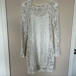 Lace Crochet Dress with Slip